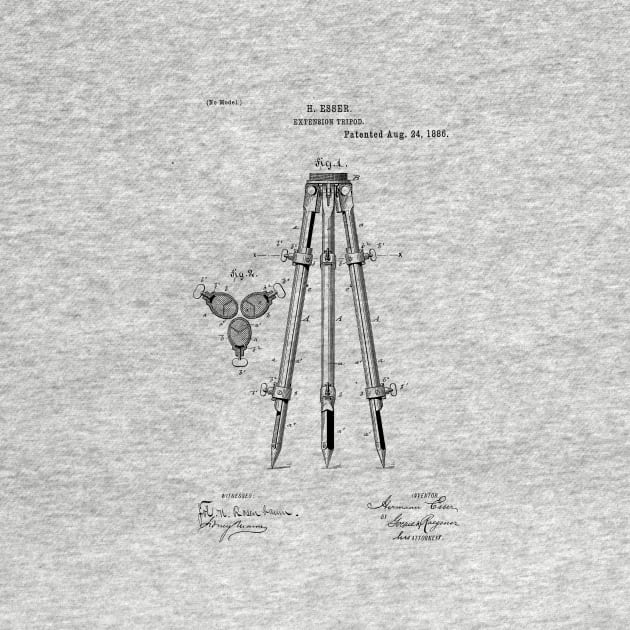 Tripod patent design drawing by skstring